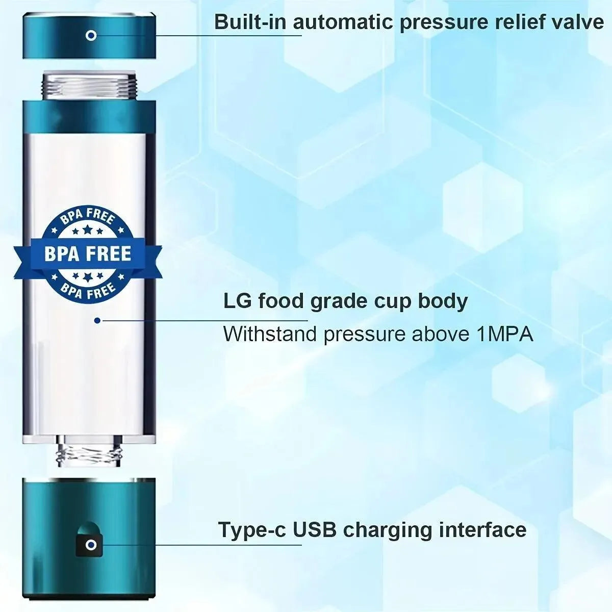 260ml Hydrogen-Rich Electrolytic Water Bottle | AIRYAH TECH-AIRYAH Tech
