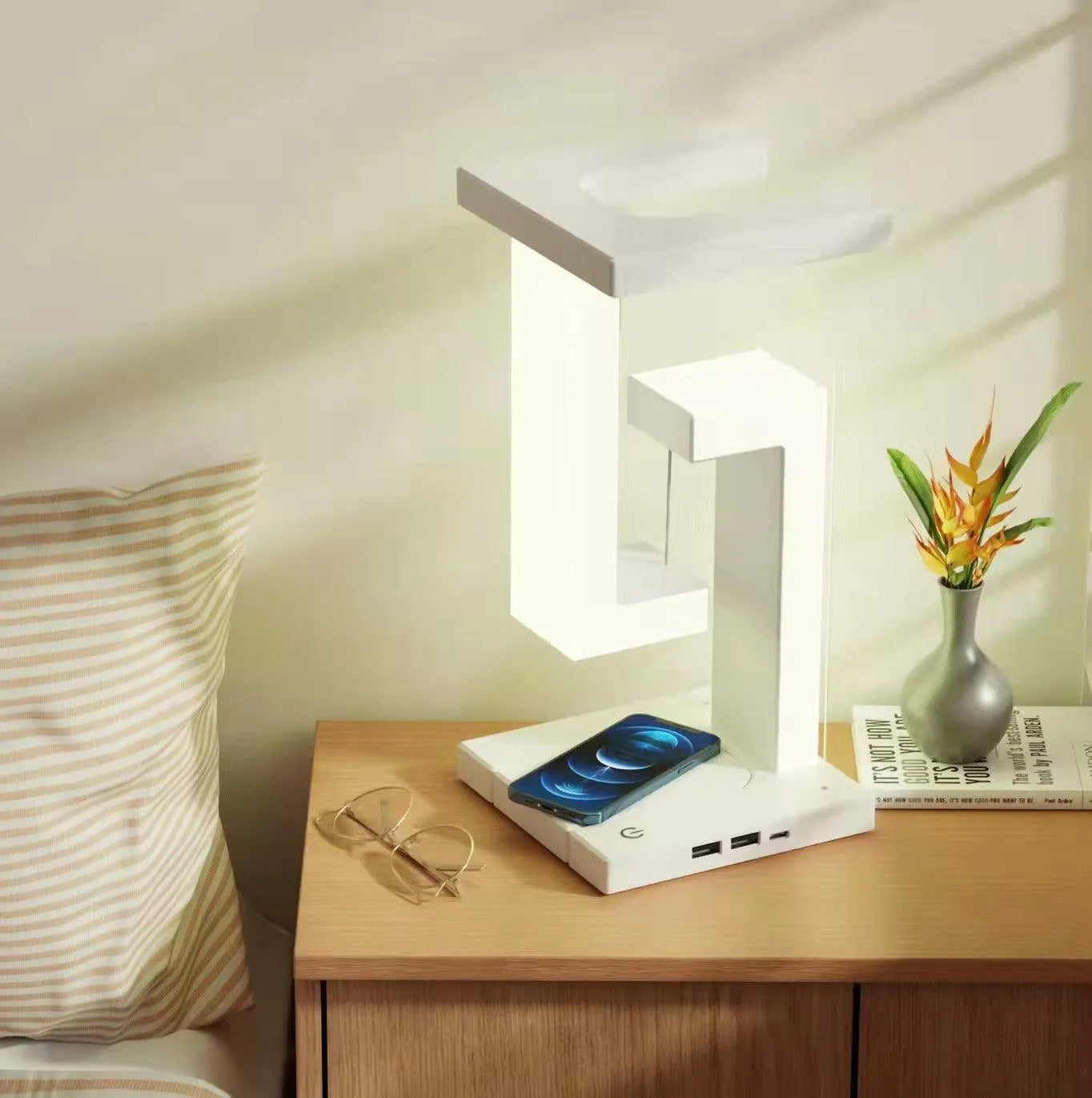 Floating Suspension Table Lamp with Integrated Wireless Charger | AIRYAH TECH-Computer Accesories-AIRYAH Tech