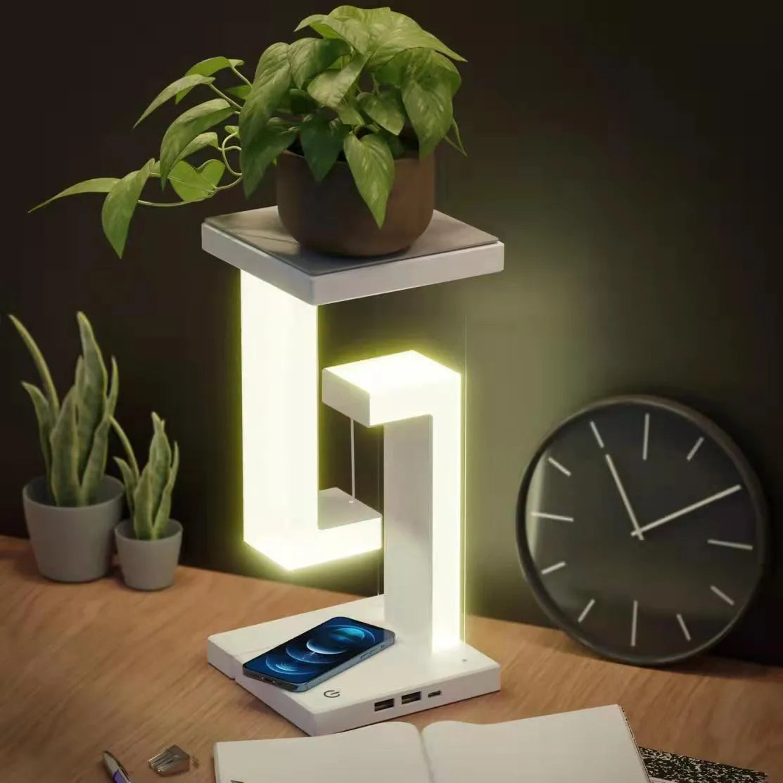 Floating Suspension Table Lamp with Integrated Wireless Charger | AIRYAH TECH-Computer Accesories-AIRYAH Tech